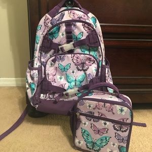 PB Kids Butterfly Lg Backpack & classic lunchbox